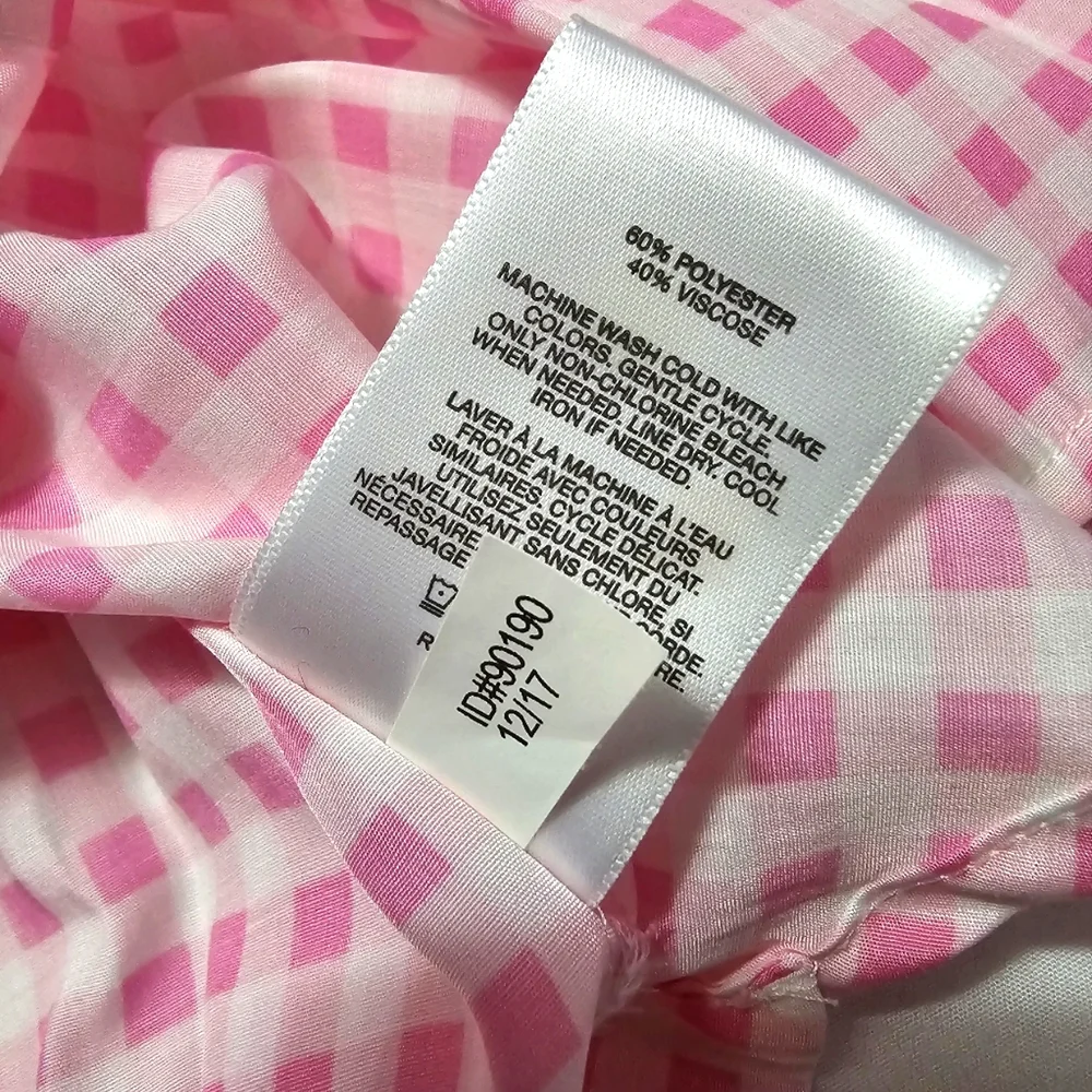 EXPRESS The City Shirt Gingham Pink/White. SIZE S/P - Picture 7 of 7